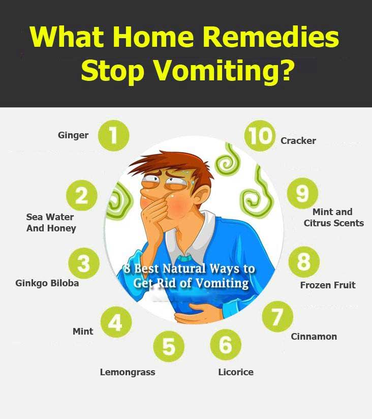 What home remedies stop vomiting infographic