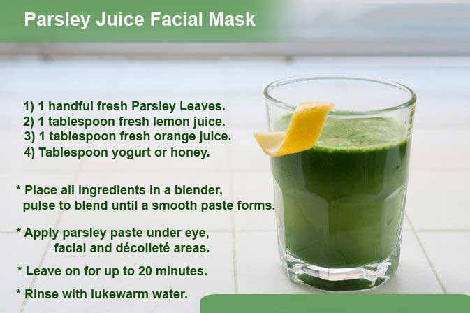 parsley juice facial mask